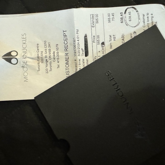 Moose knuckle gold hardware. Size large - kids / or women’s -small. No hood - Picture 6 of 6